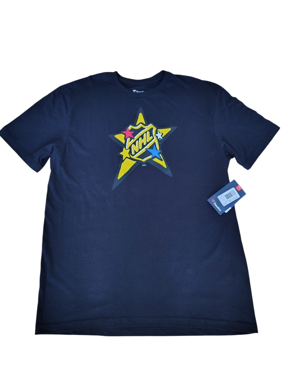 NHL Black Short-Sleeve Star Logo Tee - Size Large